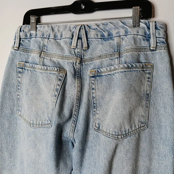 Good American Good '90s Jeans Womens Size 8/29 Blue Destroyed Denim Straight Leg - Picture 9 of 13